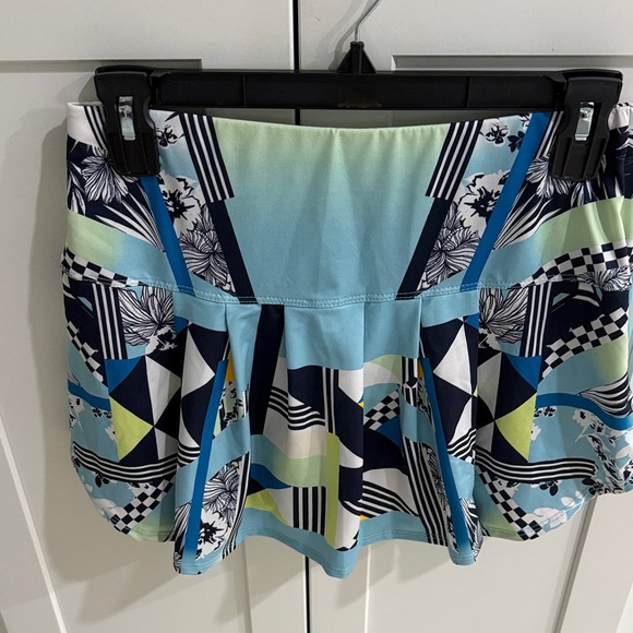 Lucky in Love Blue and Green Patterned Skirt - Picture 1 of 3
